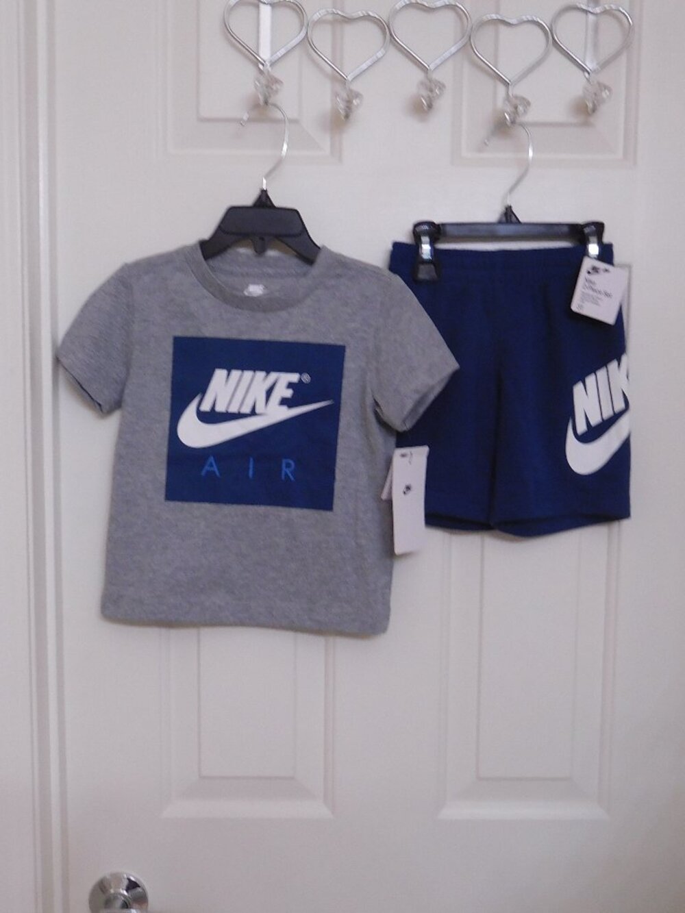 NWT 5 Nike Outfits 2pc Shirt & Shorts Sets Reds Grays Blue Bundle sz 3t - Picture 2 of 6